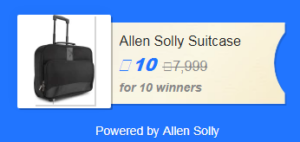 Flipkart offer : Play and Win Allen Solly Cabin Luggage of Rs.7,999 in just Rs.10