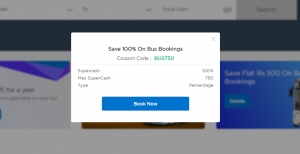 Mobikwik 100% Cashback Offer - Get 100% Supercash up to Rs.750 on Bus Tickets