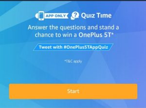 (10th December)Amazon One Plus 5t Quiz – Answer & win One Plus 5t