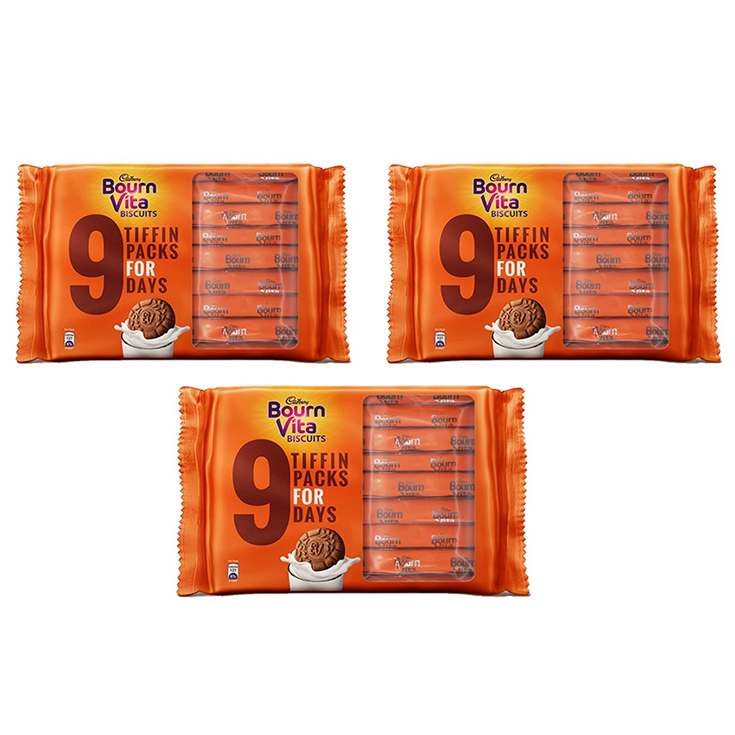 Amazon - Cadbury Bournvita Crunchy Cookies, Tiffin Pack 250 gm (Pack of 3) in only Rs.90