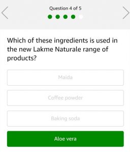 (All Answers)Amazon Lakme Quiz - Answer and Win Rs.5000