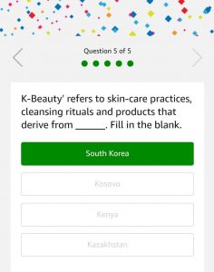 Amazon The Face Shop Quiz - Answer & Win Rs.5000