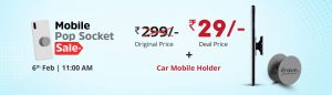 Droom Mobile Pop Socket Sale - Get Mobile Pop Socket Worth Rs.299 in Rs.29