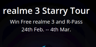 Realme Starry Tour – Win Free Realme 3, Realme Buds, Realme BackPack