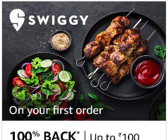 (Live) Amazon Swiggy Loot – Get 100% Cashback On Food Order