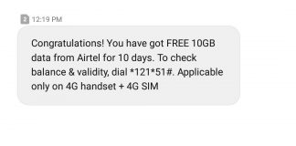 (Working) Airtel Free Data Number - Get Free 10 GB 4G Internet