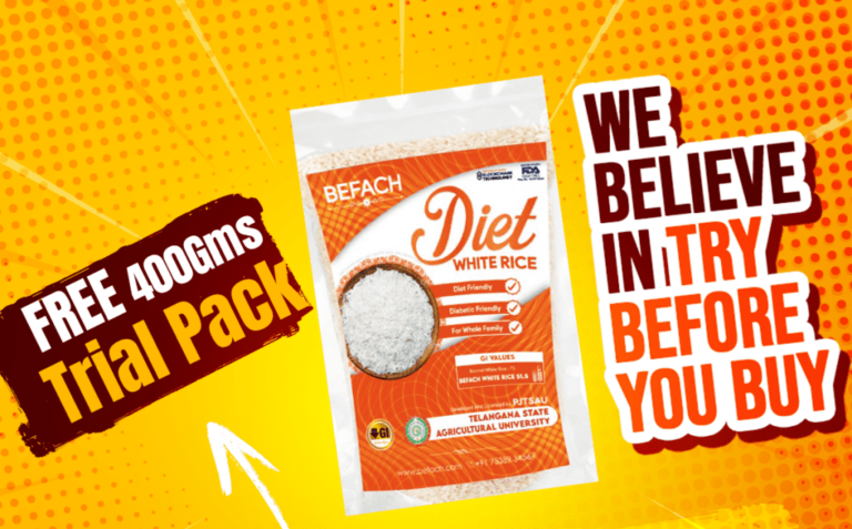 FREE Sample Of Befach Diabetes Rice: Claim 400gm Healthy Rice Free | Shipping Only