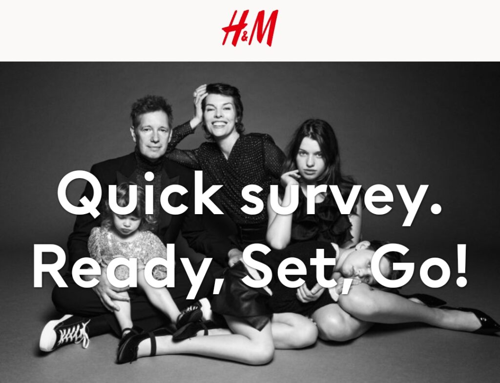 H&M Products Offer: Just Fill H&M Survey & Win FREE Gift Vouchers